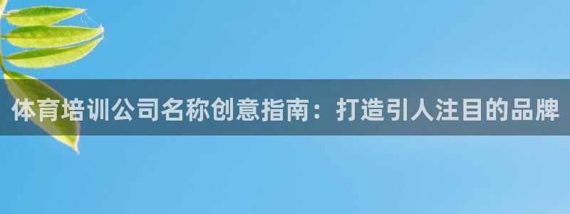 耀世平台有很多登录地址怎么办：体育培训公司名称创意指