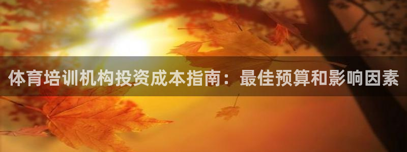 耀世娱乐注册开户流程：体育培训机构投资成本指南：最佳