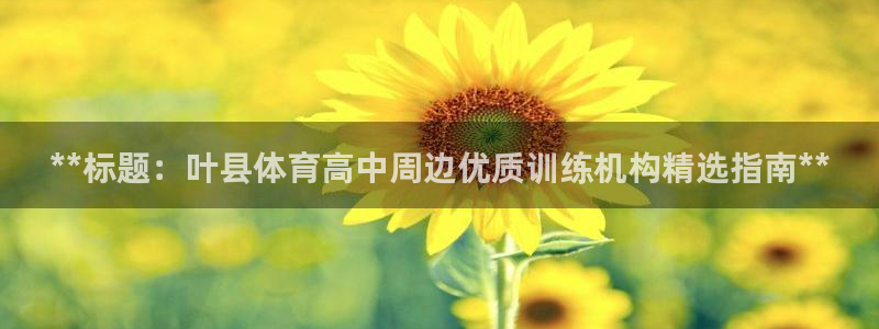 耀世平台开户流程：**标题：叶县体育高中周边优质训练