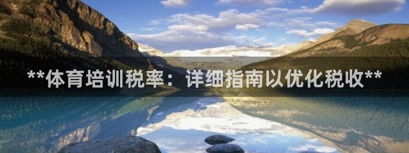 耀世登场下一句：**体育培训税率：详细指南以优化税收**